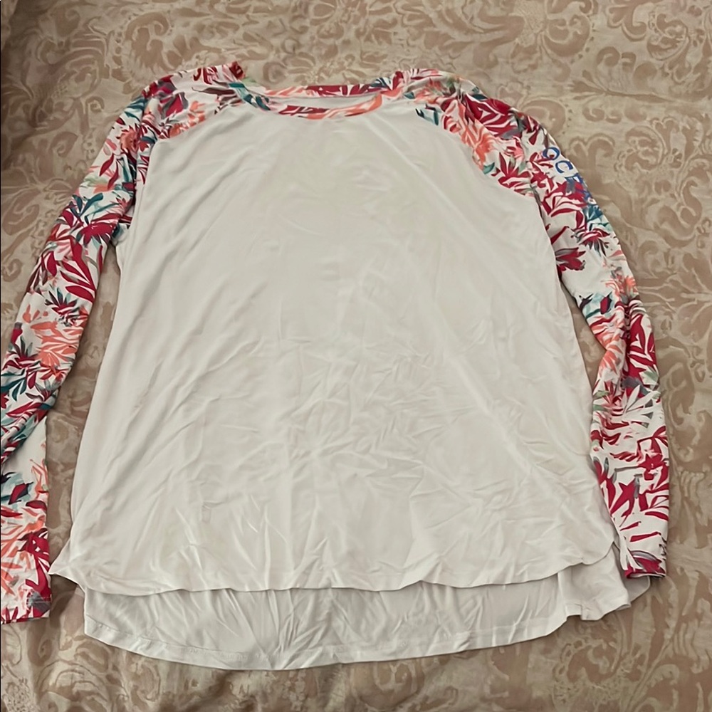 Cream Asymmetrical Long Sleeve Swim Coverup